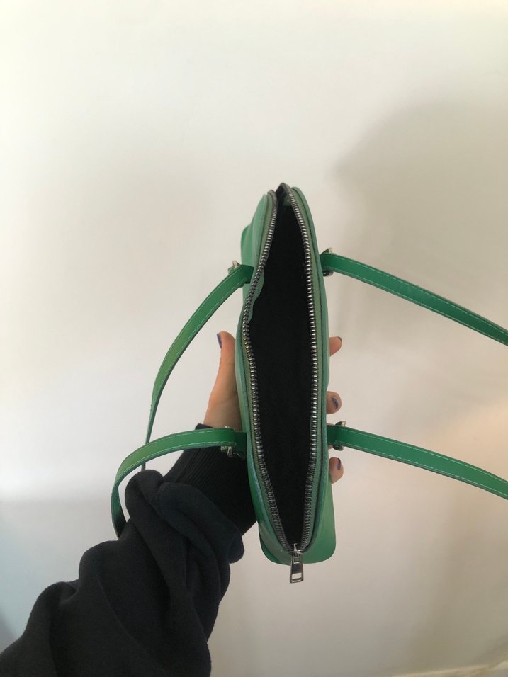 Yeşil Deri Kadın Çanta - Görsel 3