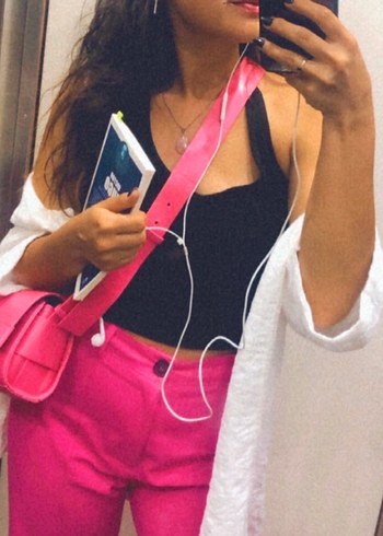 Pembe Kemer Detaylı Kadın Çanta - Görsel 5