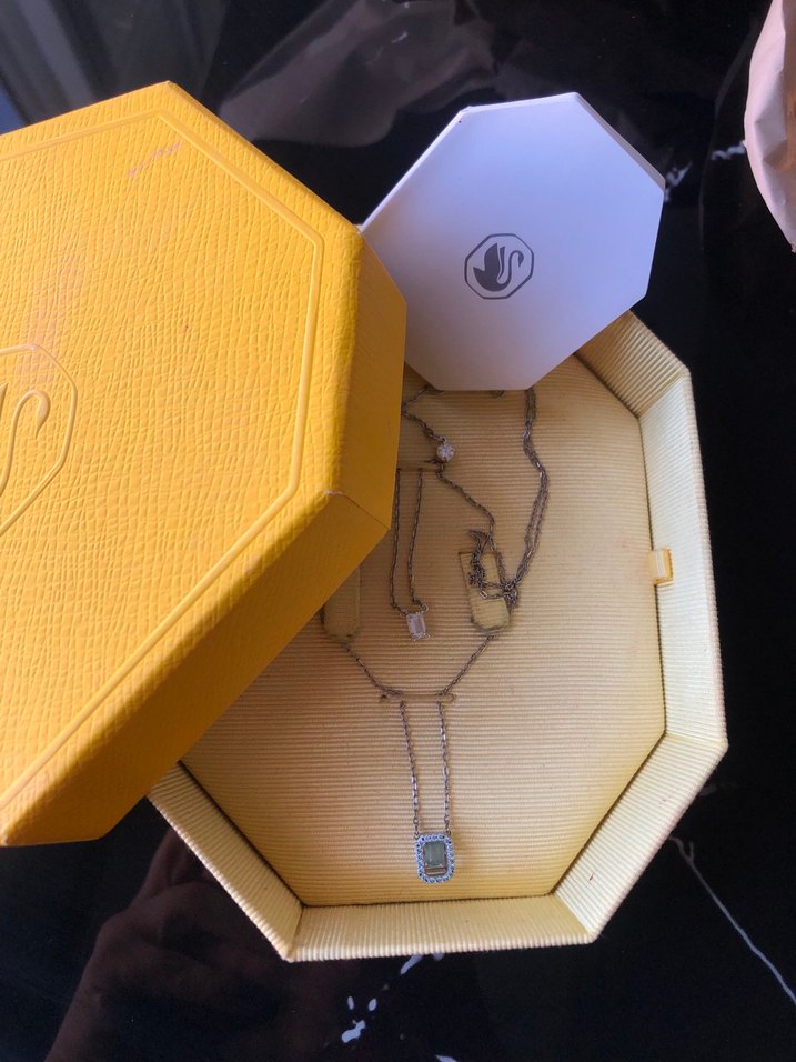 Gri Zincir Detaylı Midi Kadın Kolye- swaroski - Görsel 2