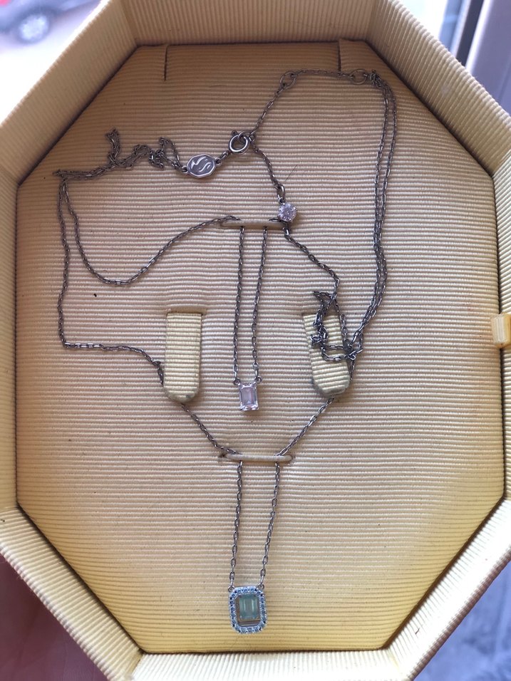 Gri Zincir Detaylı Midi Kadın Kolye- swaroski - Görsel 3