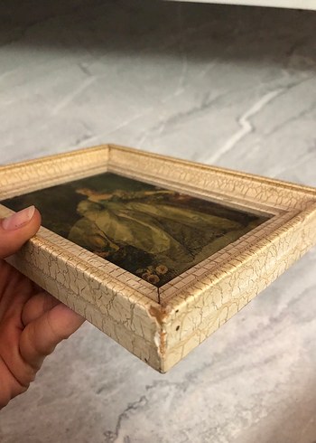 Beyaz Çatlak Desenli Çerçeveli- ANTİKA TABLO - Görsel 5