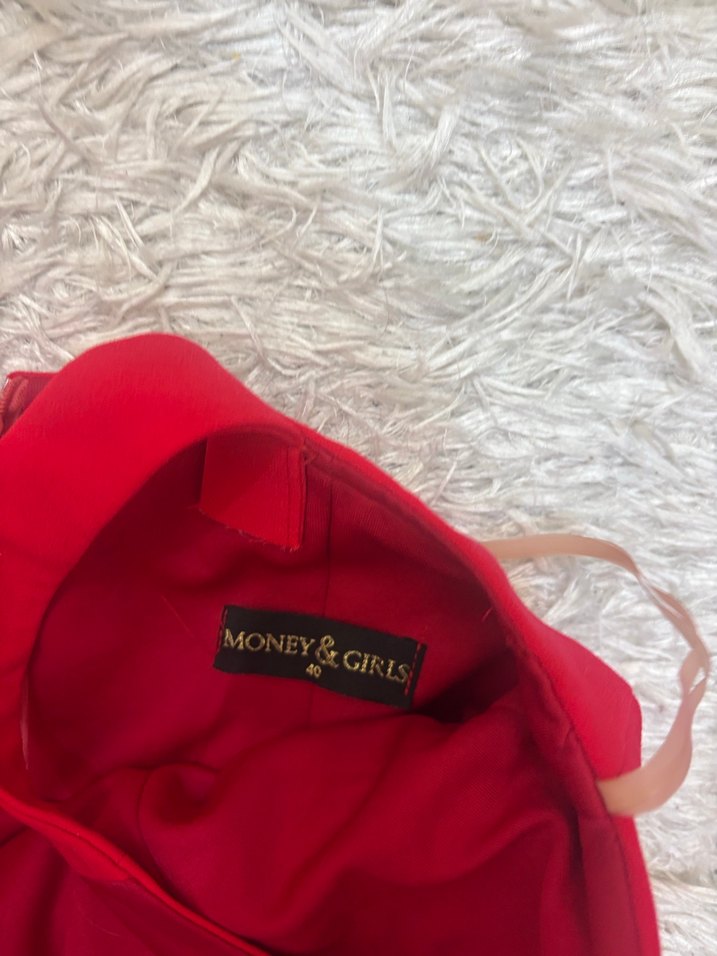 Kırmızı Asimetrik Midi Elbise - Görsel 2