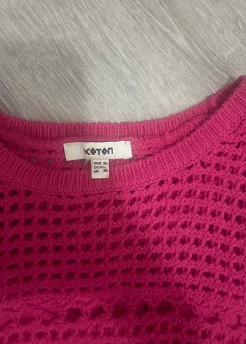 Pembe Örgü Crop Top - Görsel 4