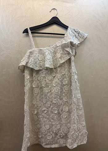 Dantel Detaylı Tek Omuz Bohem Elbise - Görsel 2