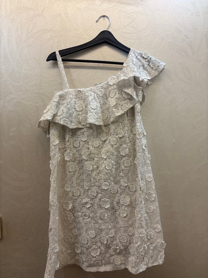 Dantel Detaylı Tek Omuz Bohem Elbise - Görsel 2