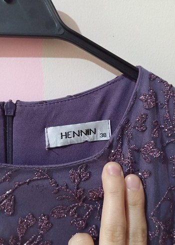 38 Beden mor Renk Hennın Vintage Abiye
