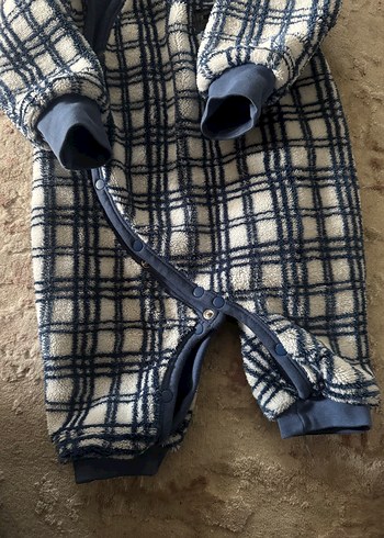 Ekose Desenli Gri Bebek Tulumu - Görsel 4