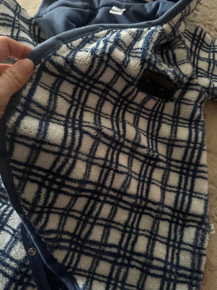 Ekose Desenli Gri Bebek Tulumu - Görsel 2