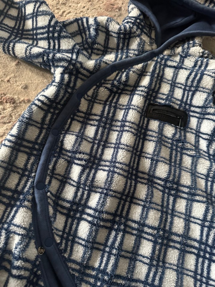 Ekose Desenli Gri Bebek Tulumu - Görsel 5