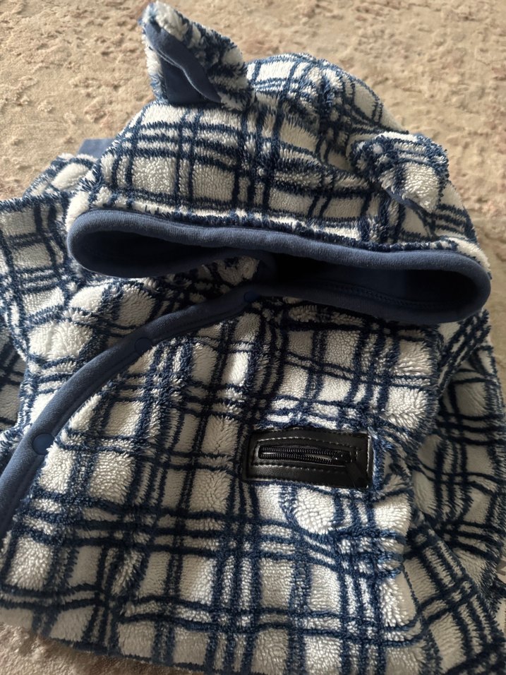 Ekose Desenli Gri Bebek Tulumu - Görsel 3