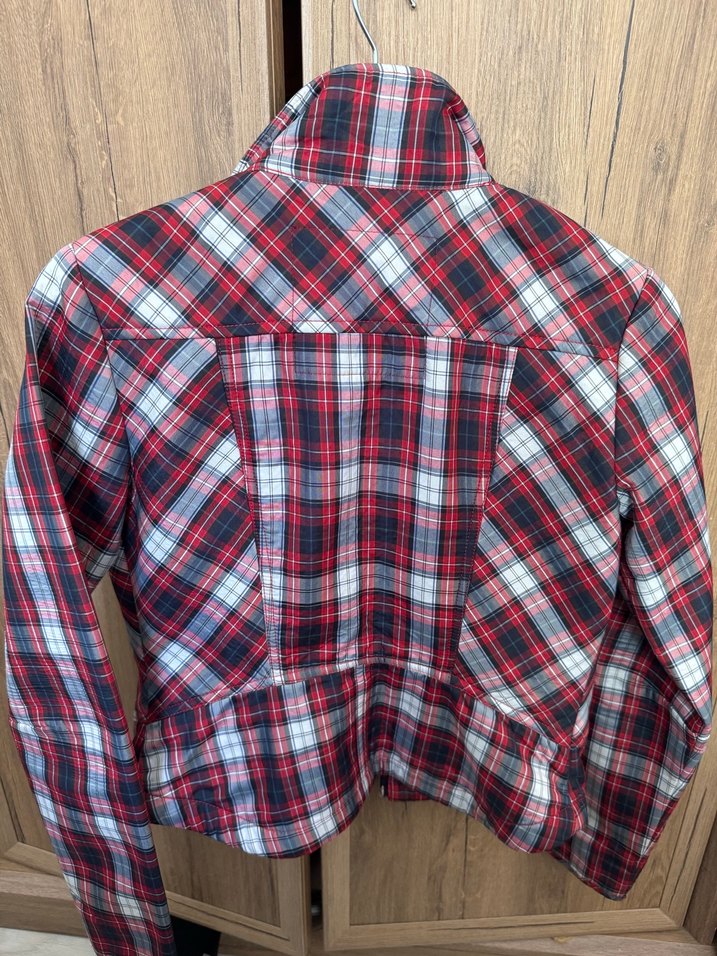 Bordo Ekose Desenli Kadın Ceket - Görsel 4