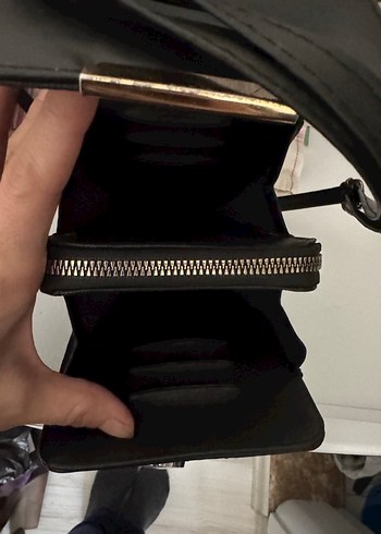 Siyah Deri Kadın Çanta Tokalı - Görsel 2