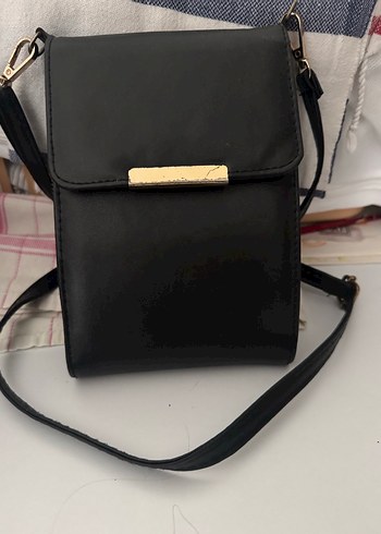 Siyah Deri Kadın Çanta Tokalı - Görsel 4