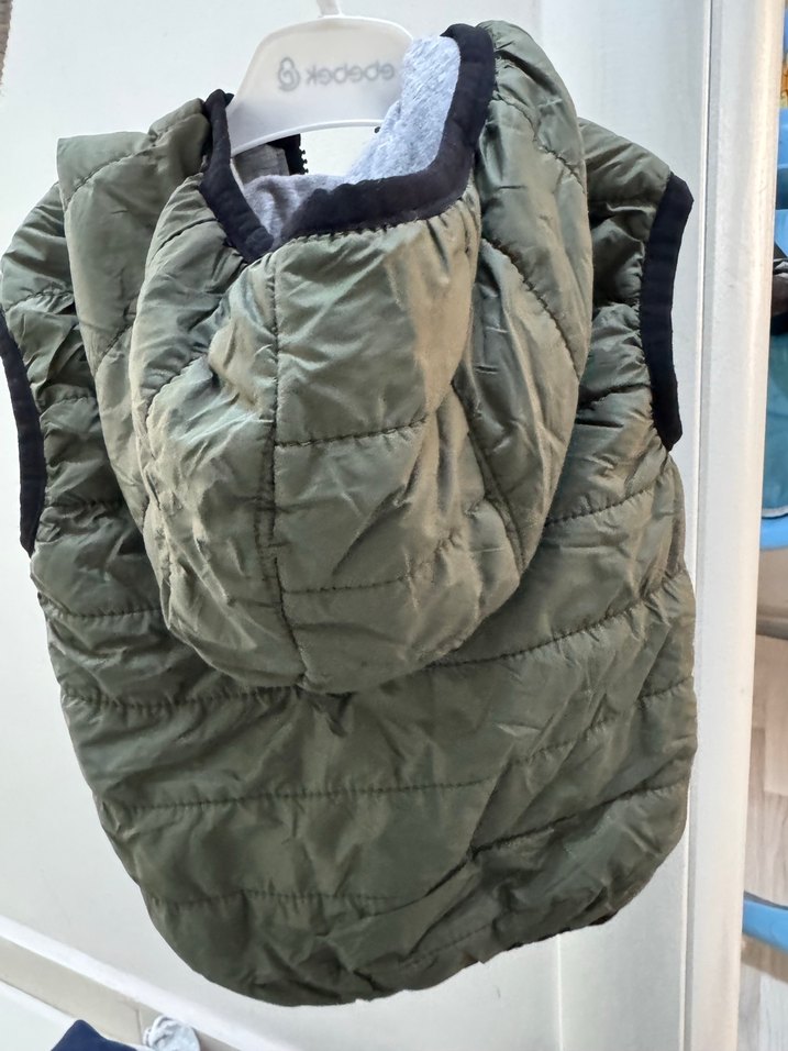 LCW Baby Gri Kapüşonlu Midi Mont - Görsel 3