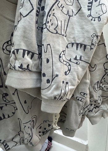 Gri Erkek Çocuk Uzun Kollu Sweatshirt ve alt takım - Görsel 3