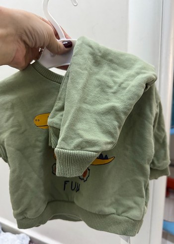 Erkek Çocuk Yeşil Baskılı Sweatshirt - Görsel 5