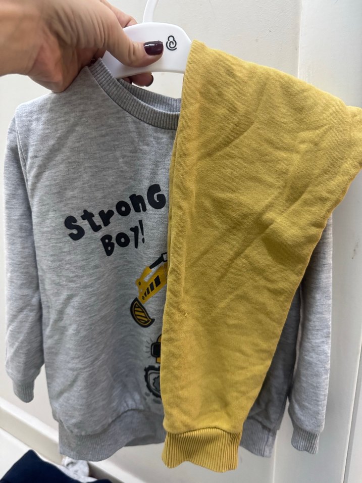 Gri Erkek Çocuk Uzun Kollu Sweatshirt - Görsel 2