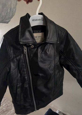 Erkek Çocuk Siyah Deri Biker Ceket - Görsel 9