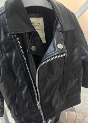 Erkek Çocuk Siyah Deri Biker Ceket - Görsel 5