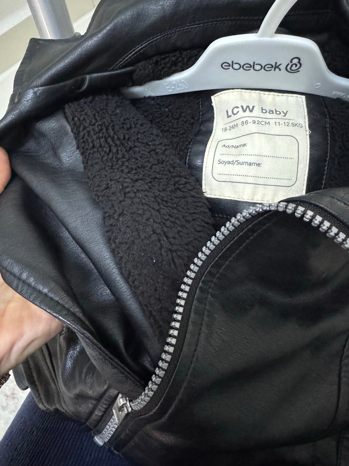 Erkek Çocuk Siyah Deri Biker Ceket - Görsel 4