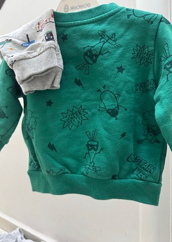 Yeşil Baskılı Erkek Çocuk Sweatshirt - Görsel 4