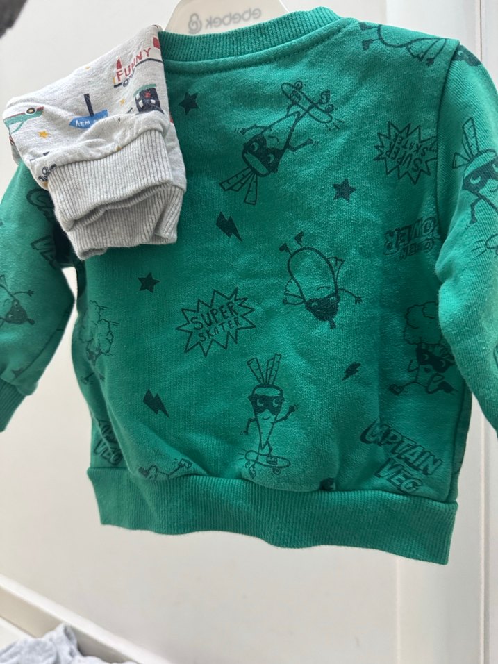 Yeşil Baskılı Erkek Çocuk Sweatshirt - Görsel 4