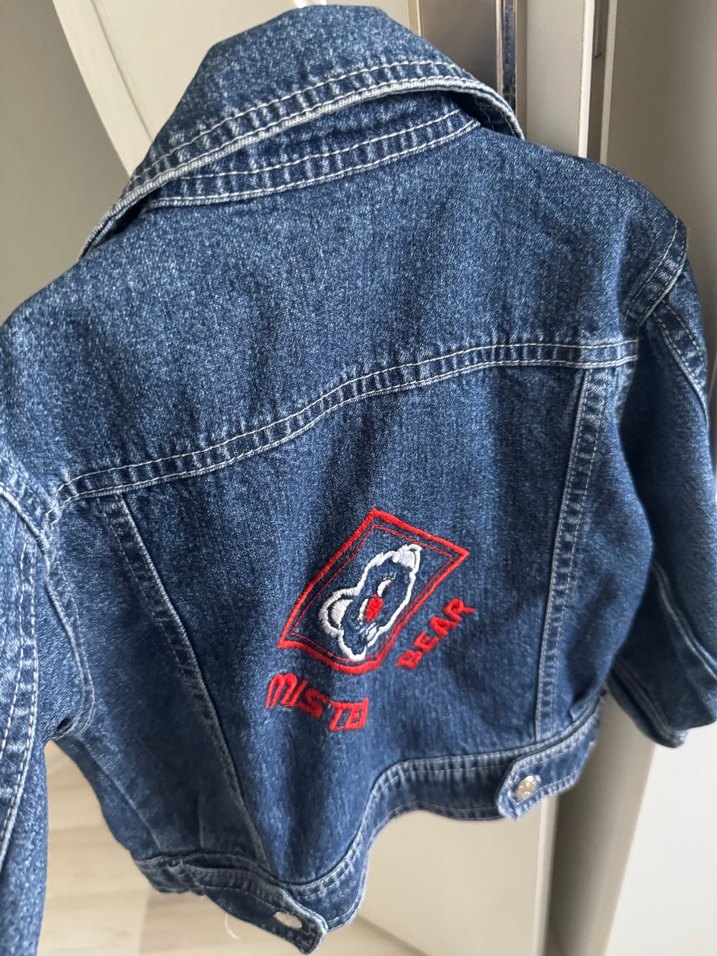 Kız Çocuk Gri Mavi Kot Ceket - Görsel 2