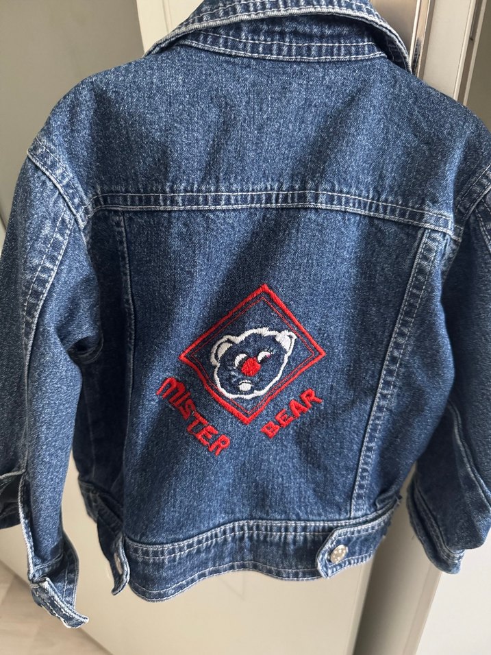 Kız Çocuk Gri Mavi Kot Ceket - Görsel 4