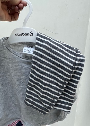 Gri V Yaka Uzun Kollu Hamile Hırkası - Görsel 3