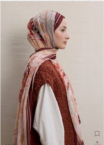 İpekevi Fresh Scarfs Lilies Desen İpek Krep Şal Kiremit