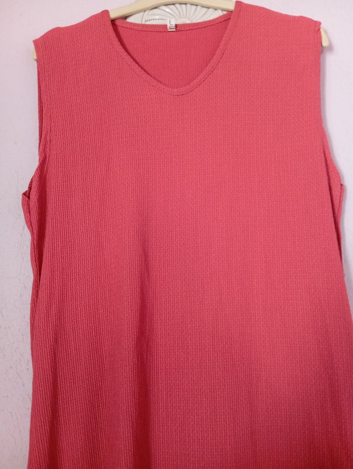 Pembe Uzun Salaş Kadın Elbise - Görsel 2