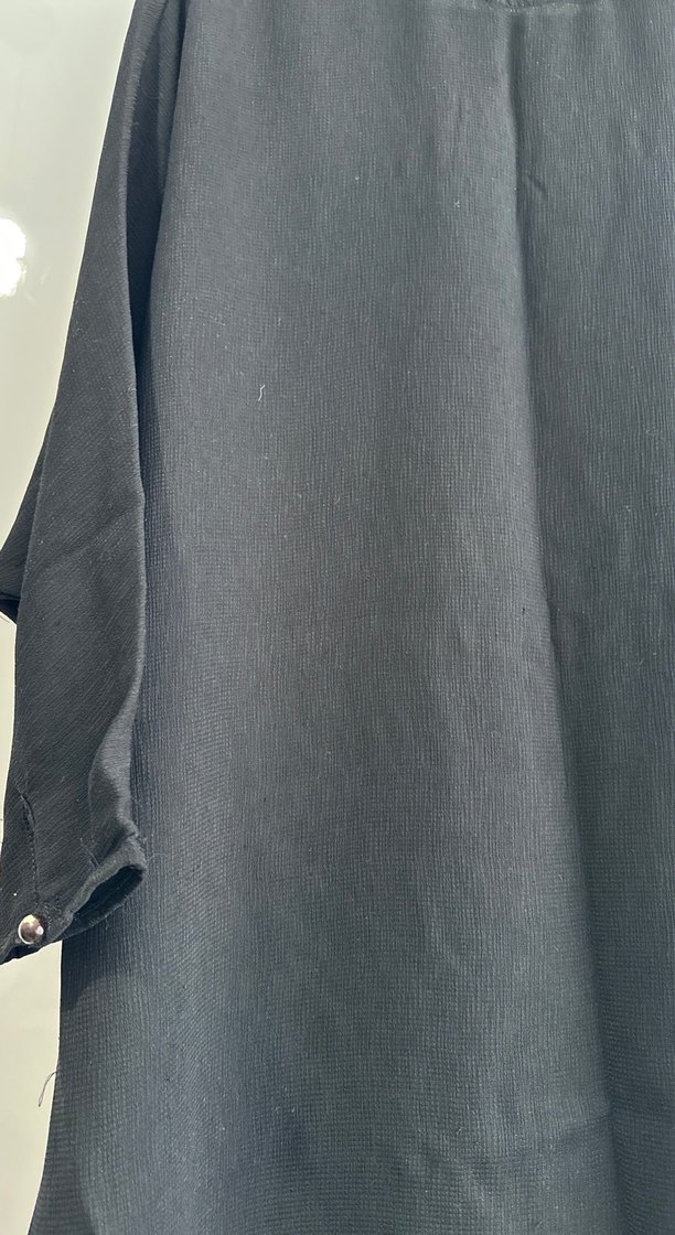 Siyah Kadın Midi Boy Salaş Tunik - Görsel 2