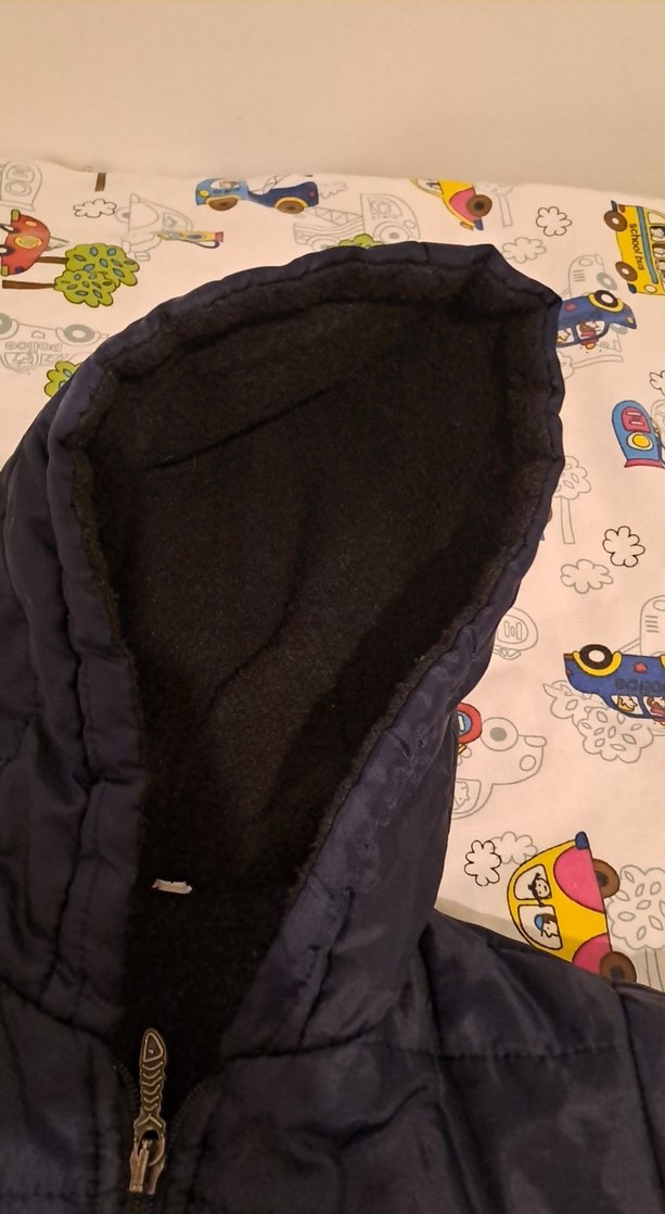 Erkek Çocuk Kapüşonlu Lacivert Fermuarlı Mont - Görsel 3