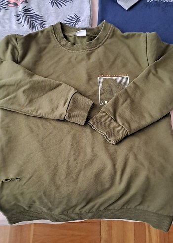 Gri Erkek Sweatshirt, Bisiklet Yaka, Rahat Kesim - Görsel 4