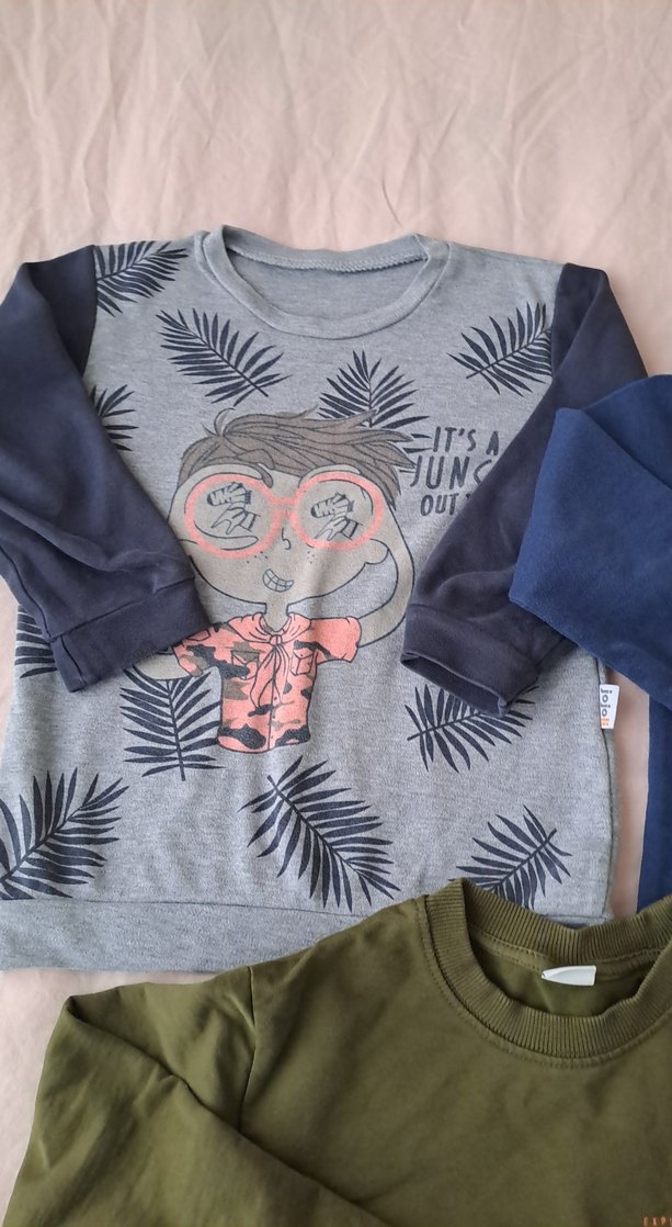 Gri Erkek Sweatshirt, Bisiklet Yaka, Rahat Kesim - Görsel 2