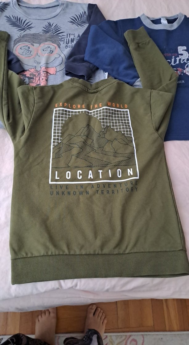 Gri Erkek Sweatshirt, Bisiklet Yaka, Rahat Kesim - Görsel 5