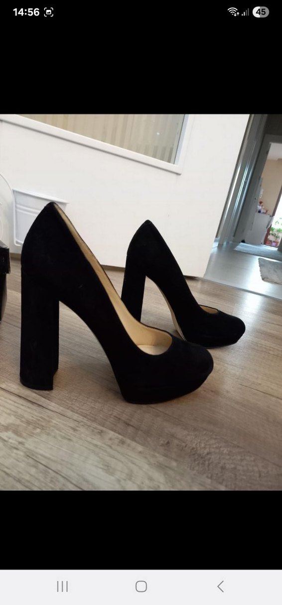 Nine West Siyah Süet Platform Topuklu Kadın Ayakkabı - Görsel 2