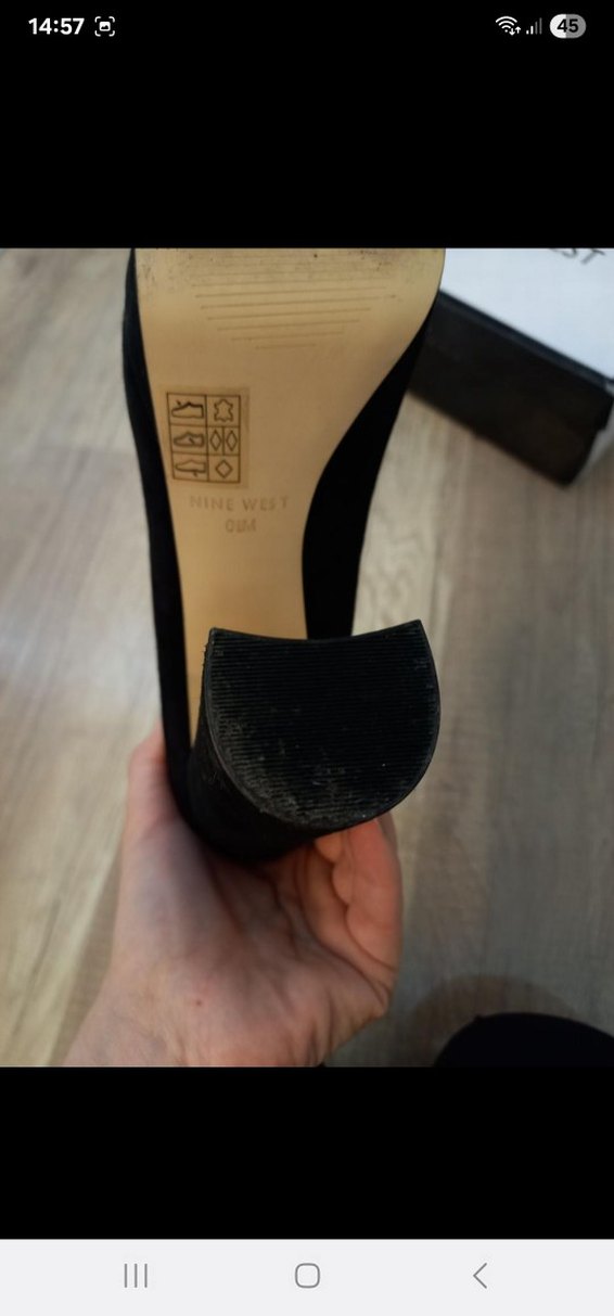 Nine West Siyah Süet Platform Topuklu Kadın Ayakkabı - Görsel 4