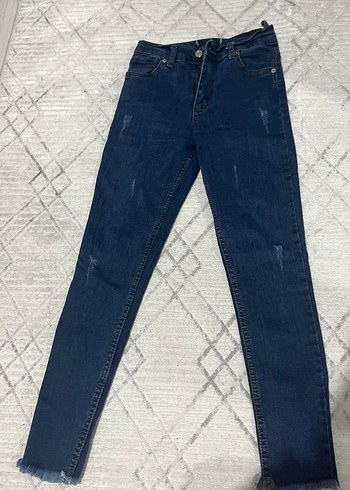 Kadın Mavi Denim Regular Fit Midi Boy Jean