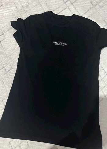Siyah Baskılı Hamile Tişörtü, Kısa Kollu, Dar Kesim