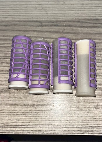 Mor Plastik Saç Bigudisi 4 lü Seti