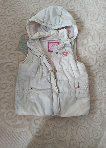 Kız Çocuk Kapüşonlu Beyaz Şişme Yelek - Görsel 5