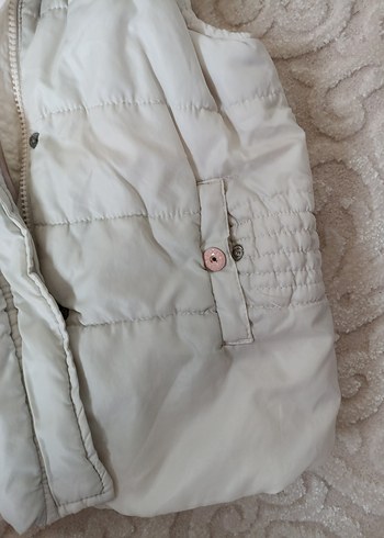 Kız Çocuk Kapüşonlu Beyaz Şişme Yelek - Görsel 3