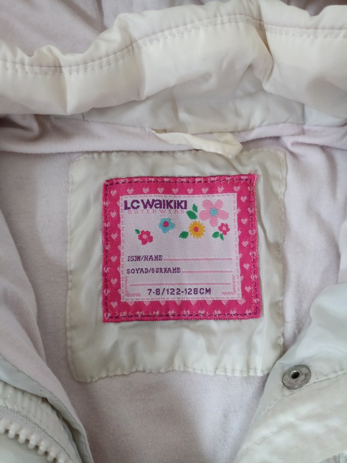 Kız Çocuk Kapüşonlu Beyaz Şişme Yelek - Görsel 2