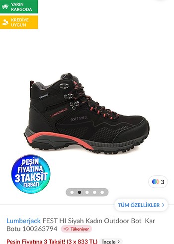 Lumberjack Lumberjack Siyah Outdoor Kadın Bot 36 numara