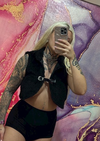 Siyah Kürklü Halter Yaka Deri Kadın Yelek - Görsel 2