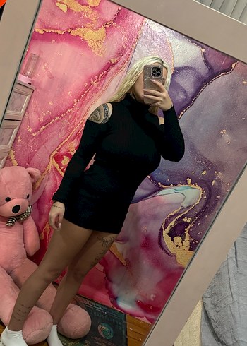 Siyah Uzun Kollu Balıkçı Yaka Mini Elbise - Görsel 2