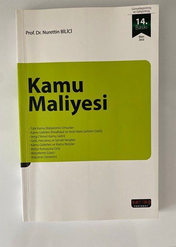 Kamu Maliyesi - Prof. Dr. Nurettin Bilici