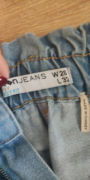 32 Beden mavi Renk Koton Baggy Jeans