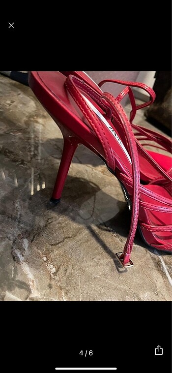 42 Beden kırmızı Renk Zara topuklu sandalet